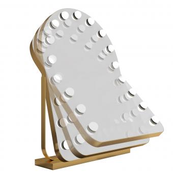 50 x 70 cm großer gewölbter Kosmetikspiegel mit 19 LED-Lampen, 360-Grad-Drehung, 3 Lichtmodi mit Touch-Funktion, dimmbare Helligkeit, Steckernetzteil, goldener Ständer 50 x 70 cm großer gewölbter Kosmetikspiegel mit 19 LED-Lampen, 360-Grad-Drehung, 3 Lichtmodi mit Touch-Funktion, dimmbare Helligkeit, Steckernetzteil, goldener Ständer