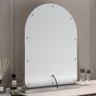 40*55cm Large Arched Vanity Mirror with 17 LED Bulbs, 360 Rotation, 3 Light Mode Touch, Dimmable Brightness, Plug in to use, Black Stand