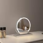12インチ/30cm 大型ラウンドバニティミラー ドレッシングテーブル 寝室用 回転可能 3ライトモード LEDストリップ 調光可能 明るさ調節可能 プラグイン使用 シルバースタンド