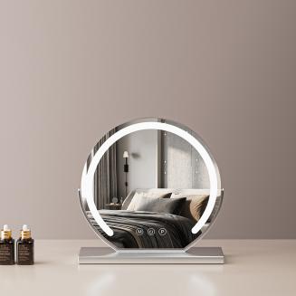 16"/40cm Large Round Vanity Mirror for Dressing Table Bedroom, Rotatable, 3 Light Mode, LED Strip Dimmable Brightness, Plug in to Use, Silver Stand 16"/40cm Large Round Vanity Mirror for Dressing Table Bedroom, Rotatable, 3 Light Mode, LED Strip Dimmable Brightness, Plug in to Use, Silver Stand
