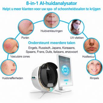 Intelligente Gezichts- en Huidanalyse Scanner met 21,5-inch LCD-Scherm, 38 Miljoen Pixels en 8 Spectrale Analysemodi – voor Gebruik in Schoonheidssalons