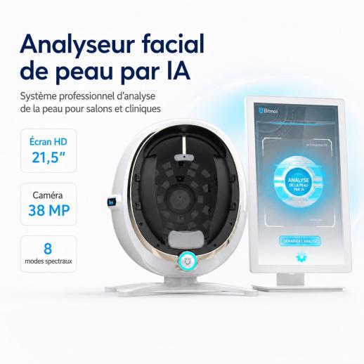Machine intelligente d'analyse de la peau du visage, écran LCD 21,5", 38 millions de pixels, 8 modes d'analyse spectrale, pour une utilisation en salon de beauté