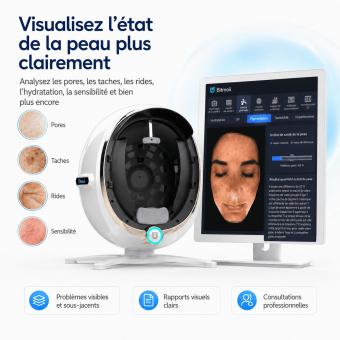 Machine intelligente d'analyse de la peau du visage, écran LCD 21,5", 38 millions de pixels, 8 modes d'analyse spectrale, pour une utilisation en salon de beauté