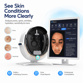Intelligent Face Skin Analysis Scanner Machine, 21.5" LCD Display, 38 Million Pixels, 8 Spectral Analysis Modes, for Beauty Salon Use