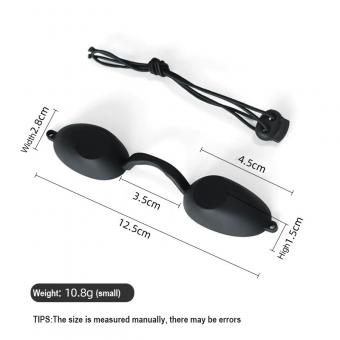 Lunettes de protection pour les yeux rouges et bleues 125 x 15 x 28 mm (petite taille), masque pour les yeux en silicone pour spa de beauté, lunettes de protection pour les yeux avec lumière LED IPL