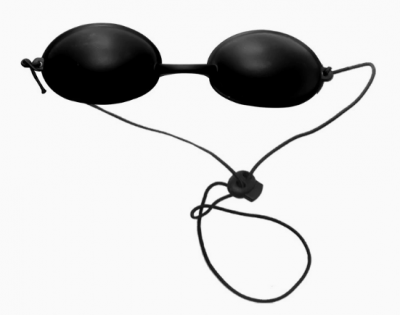 Lunettes de protection pour les yeux rouges et bleues 125 x 15 x 28 mm (petite taille), masque pour les yeux en silicone pour spa de beauté, lunettes de protection pour les yeux avec lumière LED IPL