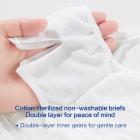 Wegwerponderbroekjes van katoen voor dames, zonder toevoegingen, zonder fluorescerende stoffen, zonder witmakers, EO-gesteriliseerd (5 stuks, XL)