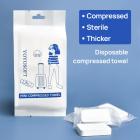Wegwerpbare Gecomprimeerde Handdoeken, Ultrazacht, Chemievrij, Gemaakt met Natuurlijke Plantvezels (8 stuks/zak, 24 X 30 cm)