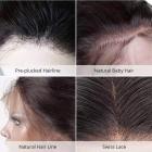 13x4 Lace Front Wigs Human Natural Hair, Straight, 180% Density, Pre Plucked Hairline, 24inch/60cm