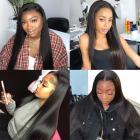 13x4 Lace Front Wigs Human Natural Hair, Straight, 180% Density, Pre Plucked Hairline, 24inch/60cm