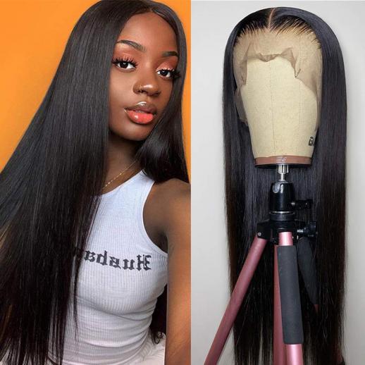 13x4 Lace Front Wigs Human Natural Hair, Straight, 150% Density, Pre Plucked Hairline, 22inch/55cm