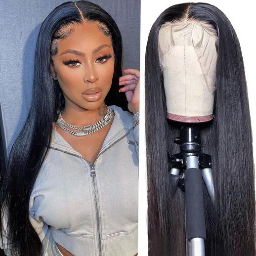 13x4 Lace Front Wigs Human Natural Hair, Straight, 180% Density, Pre Plucked Hairline, 28inch/70cm