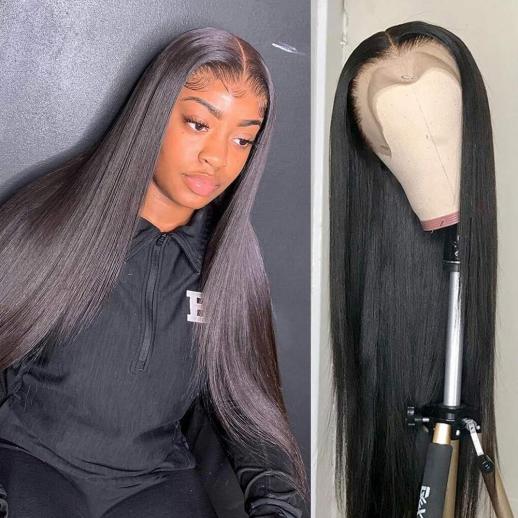 13x4 Lace Front Wigs Human Natural Hair, Straight, 150% Density, Pre Plucked Hairline, 30inch/75cm