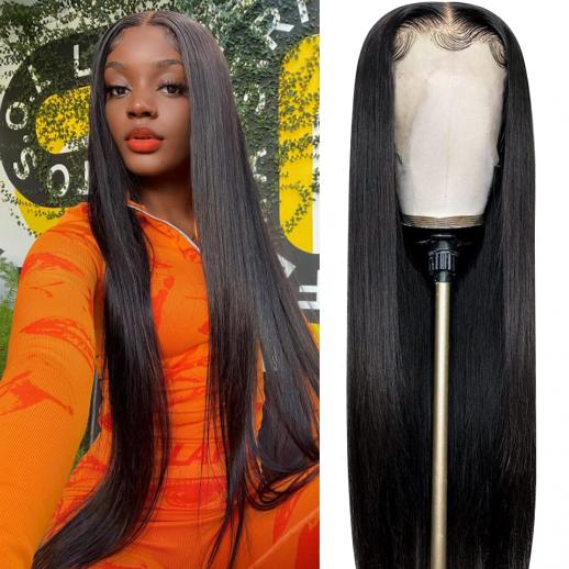 13x6 Lace Front Wigs Human Natural Hair, Straight, 180% Density, Pre Plucked Hairline, 30inch/75cm