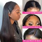 5x5 Lace Front Wigs Human Natural Hair, Straight, 180% Density, Pre Plucked Hairline, 22inch/55cm