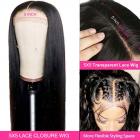 5x5 Lace Front Wigs Human Natural Hair, Straight, 180% Density, Pre Plucked Hairline, 22inch/55cm