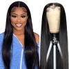 5x5 Lace Front Wigs Human Natural Hair, Straight, 180% Density, Pre Plucked Hairline, 20inch/50cm
