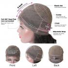 360 Lace Front Wigs Human Natural Hair, Straight, 180% Density, Pre Plucked Hairline, 22inch/55cm