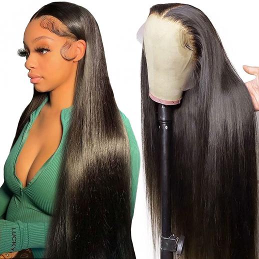 360 Lace Front Wigs Human Natural Hair, Straight, 150% Density, Pre Plucked Hairline, 30inch/75cm