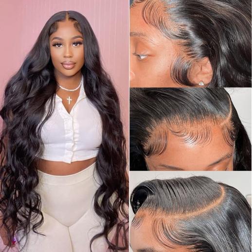 13x4 Lace Front Wigs Human Natural Hair, Body Wave, 180% Density, Pre Plucked Hairline, 26inch/65cm