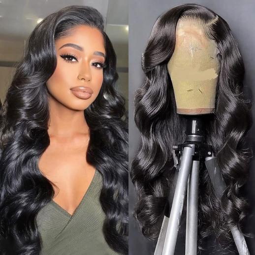 13x4 Lace Front Wigs Human Natural Hair, Body Wave, 180% Density, Pre Plucked Hairline, 28inch/70cm