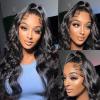 13x6 Lace Front Wigs Human Natural Hair, Body Wave, 180% Density, Pre Plucked Hairline, 18inch/45cm