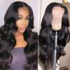 4x4 Lace Front Wigs Human Natural Hair, Body Wave, 180% Density, Pre Plucked Hairline, 22inch/55cm