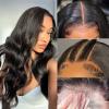 4x4 Lace Front Wigs Human Natural Hair, Body Wave, 180% dichtheid, voorgeplukte haarlijn, 30inch/75cm