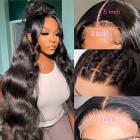 5x5 Lace Front Wigs Human Natural Hair, Body Wave, 180% Density, Pre Plucked Hairline, 22inch/55cm