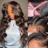 5x5 Lace Front Wigs Human Natural Hair, Body Wave, 180% Density, Pre Plucked Hairline, 18inch/45cm