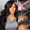 5x5 Lace Front Wigs Human Natural Hair, Body Wave, 180% Density, Pre Plucked Hairline, 20inch/50cm