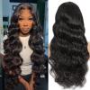 5x5 Lace Front Wigs Human Natural Hair, Body Wave, 180% Density, Pre Plucked Hairline, 30inch/75cm