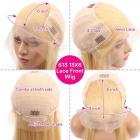 13x6 Lace Front Wigs Human Natural Hair 613 Color, Straight, 180% Density, Pre Plucked Hairline, 16inch/40cm
