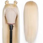 13x6 Lace Front Wigs Human Natural Hair 613 Color, Straight, 180% Density, Pre Plucked Hairline, 16inch/40cm
