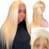 13x6 Lace Front Wigs Human Natural Hair 613 Color, Straight, 180% Density, Pre Plucked Hairline, 24inch/60cm