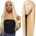13x6 Perruques Lace Frontal Naturels Cheveux Humains, 613 Couleur, Raides, 180% Densité, Délié Pré-plumé, 26inch/65cm