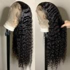 13x4 Lace Front Wigs Human Natural Hair, Deep Wave, 180% Density, Pre Plucked Hairline, 26inch/65cm