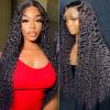 13x4 Lace Front Wigs Human Natural Hair, Deep Wave, 180% Density, Pre Plucked Hairline, 18inch/45cm