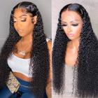 13x6 Perruques Lace Front Cheveux Naturels Humains, Vague Profonde, Densité 180%, Délié Pré-Plumé, 16inch/40cm