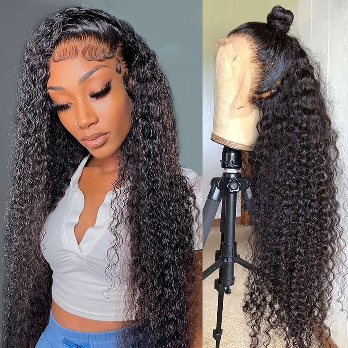 FREYARA 13x6 Lace Front Wigs Human Natural Hair, Straight, 180% Density, Pre  Plucked Hairline, 26inch/65cm