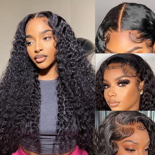 13x6 Lace Front Wigs Human Natural Hair, Deep Wave, 180% Density, Pre Plucked Hairline, 28inch/70cm