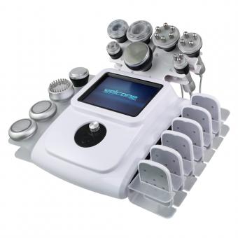 FREYARA Equipo Profesional 11 en 1 con Cavitación Ultrasónica 80K, Radiofrecuencia RF, Vacuum y 6 Almohadillas Lipoláser para Tratamientos Faciales y Corporales