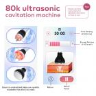 80K Cavitation Machine, 3in1 Ultrasonic Body Slimming System, Fat Burning Cellulite Body Massager