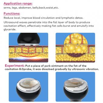 80K Cavitation Machine, 3in1 Ultrasonic Body Slimming System, Fat Burning Cellulite Body Massager