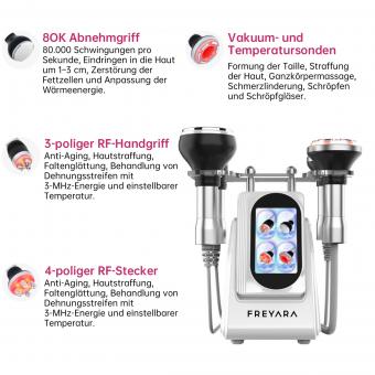 4in1 80K Radio-frequency Vacuum Ultrasonic Cavitation Machine, Body Slimming Sculpting Device for Face, Arm, Waist, Belly, Leg