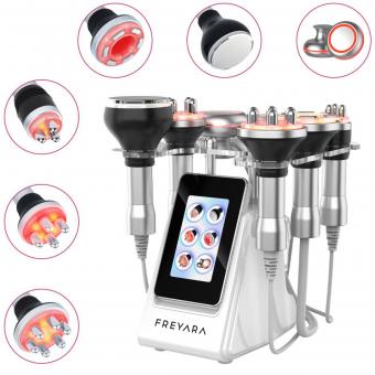 FREYARA 80K 6in1 RF Ultraschall-Vakuum-Kavitation System, für Fettverbrennung und Körperformung, mit EMS-Pads