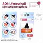 80K 6in1 RF Ultraschall-Vakuum-Kavitation System, für Fettverbrennung und Körperformung, mit EMS-Pads