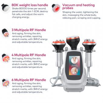 Máquina de cavitación por radiofrecuencia 5 en 1 de 80K, sistema ultrasónico de adelgazamiento corporal, masajeador corporal para quemar grasa y combatir la celulitis.