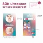 6in 1 80K RF-, Ultrasoon- en Vacuüm-Cavitatiesysteem met EMS-Pads – voor Vetverbranding, Afslanken en Lichaamscontouring
