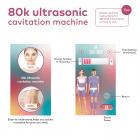 80k RF Ultrasonic Vacuum Cavitation System 6in1, for Fat Burning Body Slimming Sculpting, with EMS Pads
